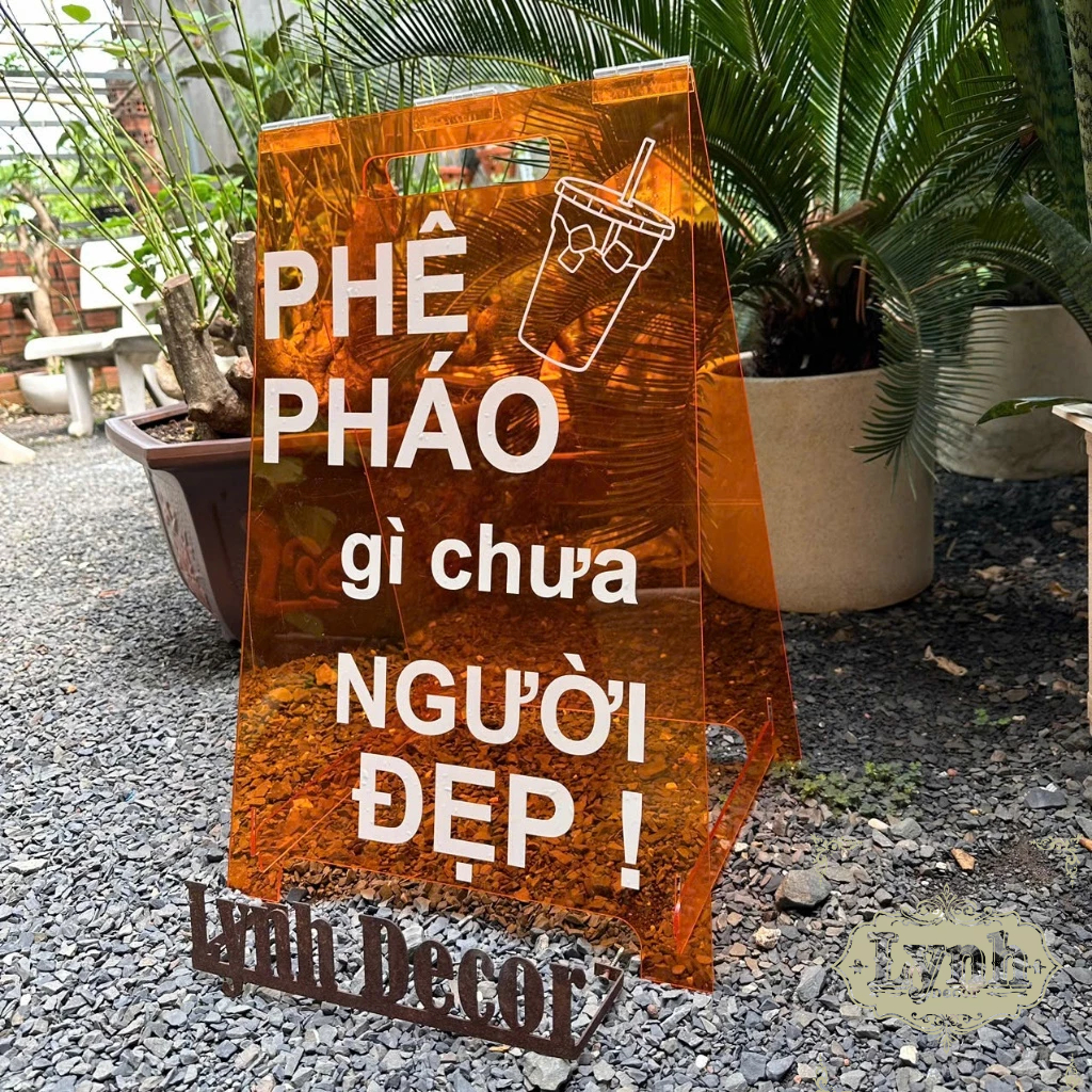 Standee Mica Chữ A Ngoài Trời,Miễn phí thiết kế  in UV theo yêu cầu , kích thước 40x60cm - Lynhdecor