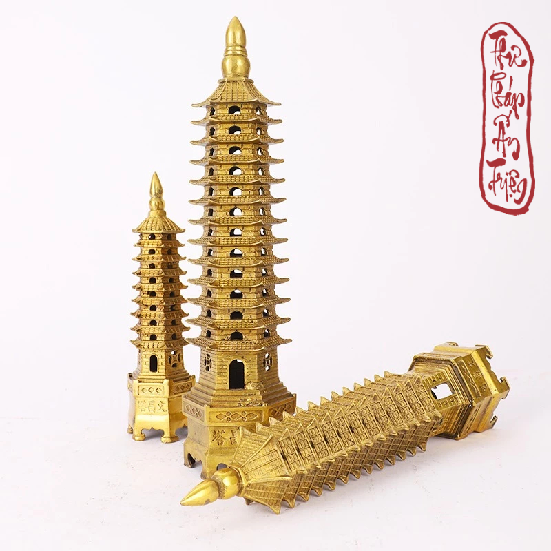 Tháp Văn Xương 9 Tầng 18.9cm Đồng Nguyên Chất Phong Thủy