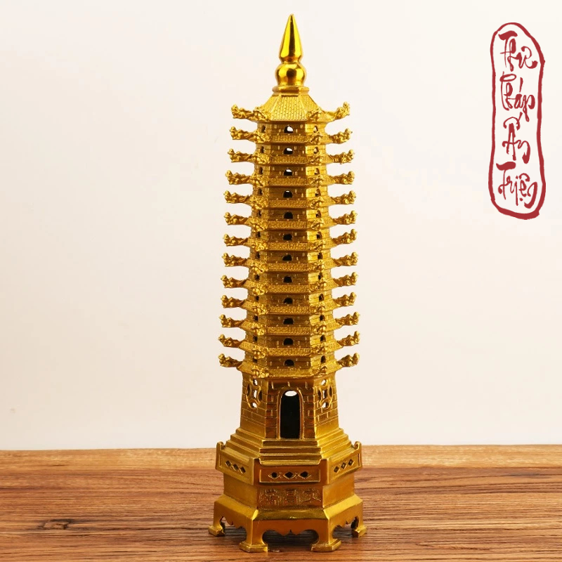 Tháp Văn Xương 9 Tầng 18.9cm Đồng Nguyên Chất Phong Thủy