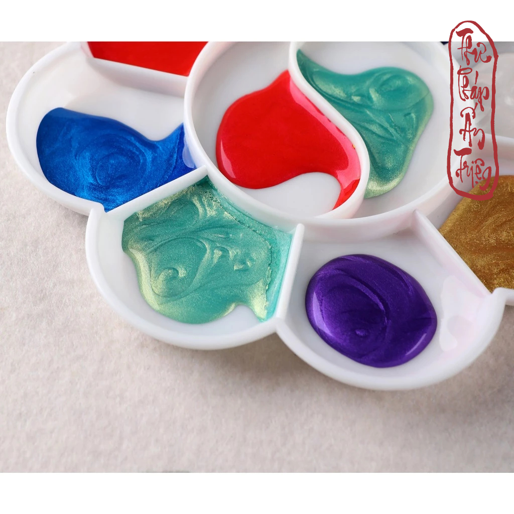 Mực Nhũ Vàng Các Màu 120g Vân Trung Yên Mực Tàu Mực Nước Có Nhũ Ánh Kim Viết Chữ