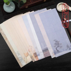 20 Tờ Xuyến Chỉ Nhuộn Sáp Bán Sinh Bán Thục Không Loang Mực Luyện Viết Thư Pháp Sơn Thủy Như Mộng
