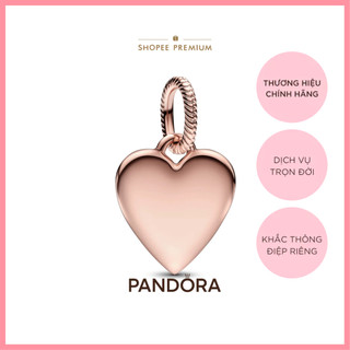 Mặt Dây Chuyền Pandora Mạ Vàng Hồng 14K Trái Tim Khắc Chữ 388914C00