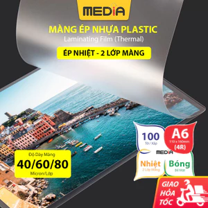 Giấy Ép Plastic A6 Media Khổ 11x16cm (4R) 100 Tờ Dày 40/60/80 Micro Màng Plastic A6 Màng Ép Nhựa