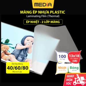 Giấy Ép Plastic 13x18 Media Khổ 13.5 x 18.6cm (5R) 100 Tờ 40/60/80 Micro Màng Plastic 5R Màng Ép