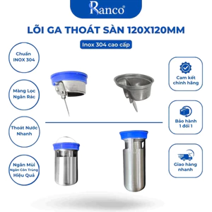 Lõi ga thoát sàn chống mùi hôi nhà tắm RANCO chất liệu INOX 304 ngăn rác, côn trùng,thoát nước nhanh