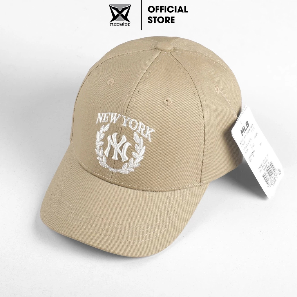 Mũ Nón Thể Thao MLB Unisex Chất Liệu Kaki Varsity NY Nude , Nón Lưỡi Trai Hàn Quốc, Lịch Lãm