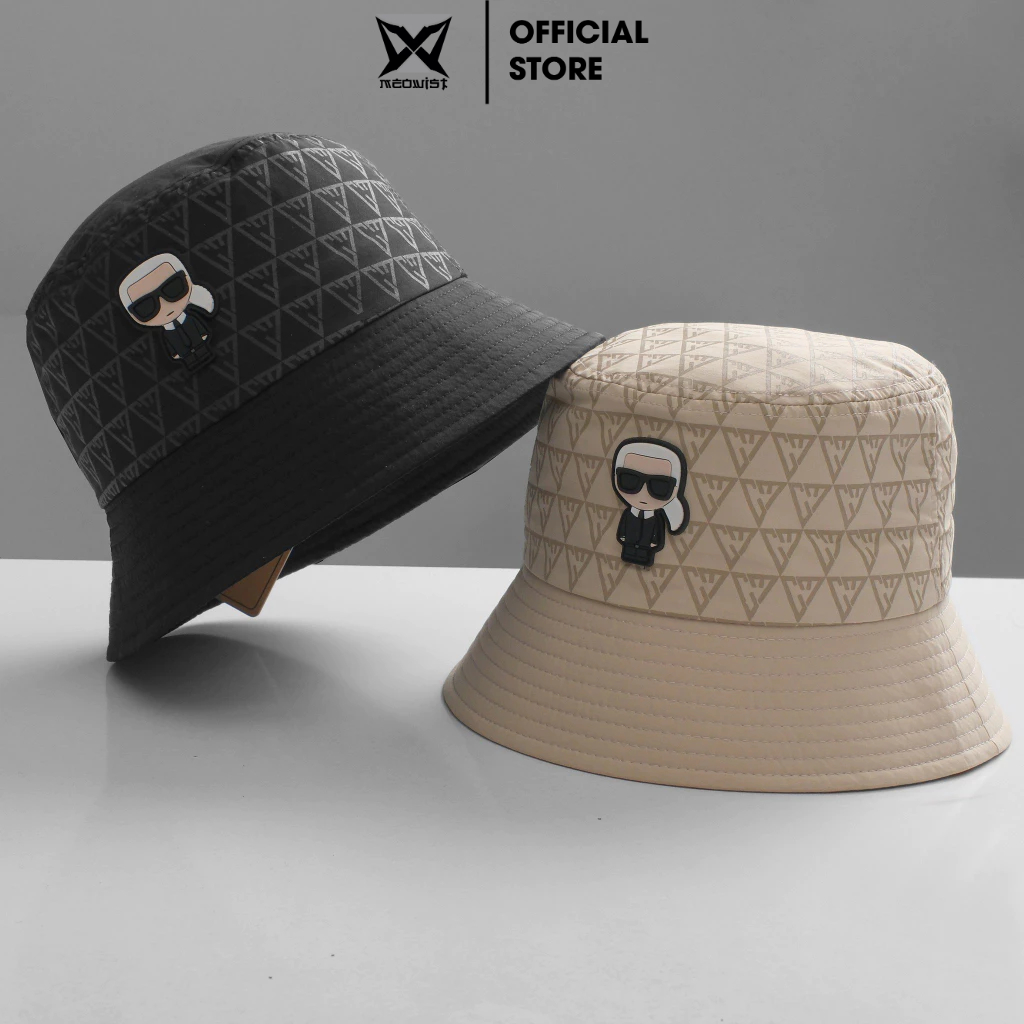 Mũ Nón bucket Meowist cao cấp, nón bucket logo vành tròn cụp vải kaki form unisex Colmeo