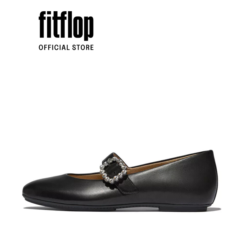Giày Mary Jane Nữ DELICATO CRYSTAL-BUCKLE LEATHER MARY JANES E3J-001