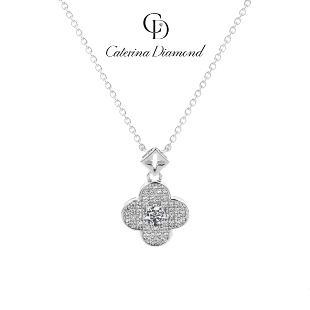 Dây chuyền nữ Kim Cương Moissanite Caterina Diamond Lucky Clover Necklace DN008