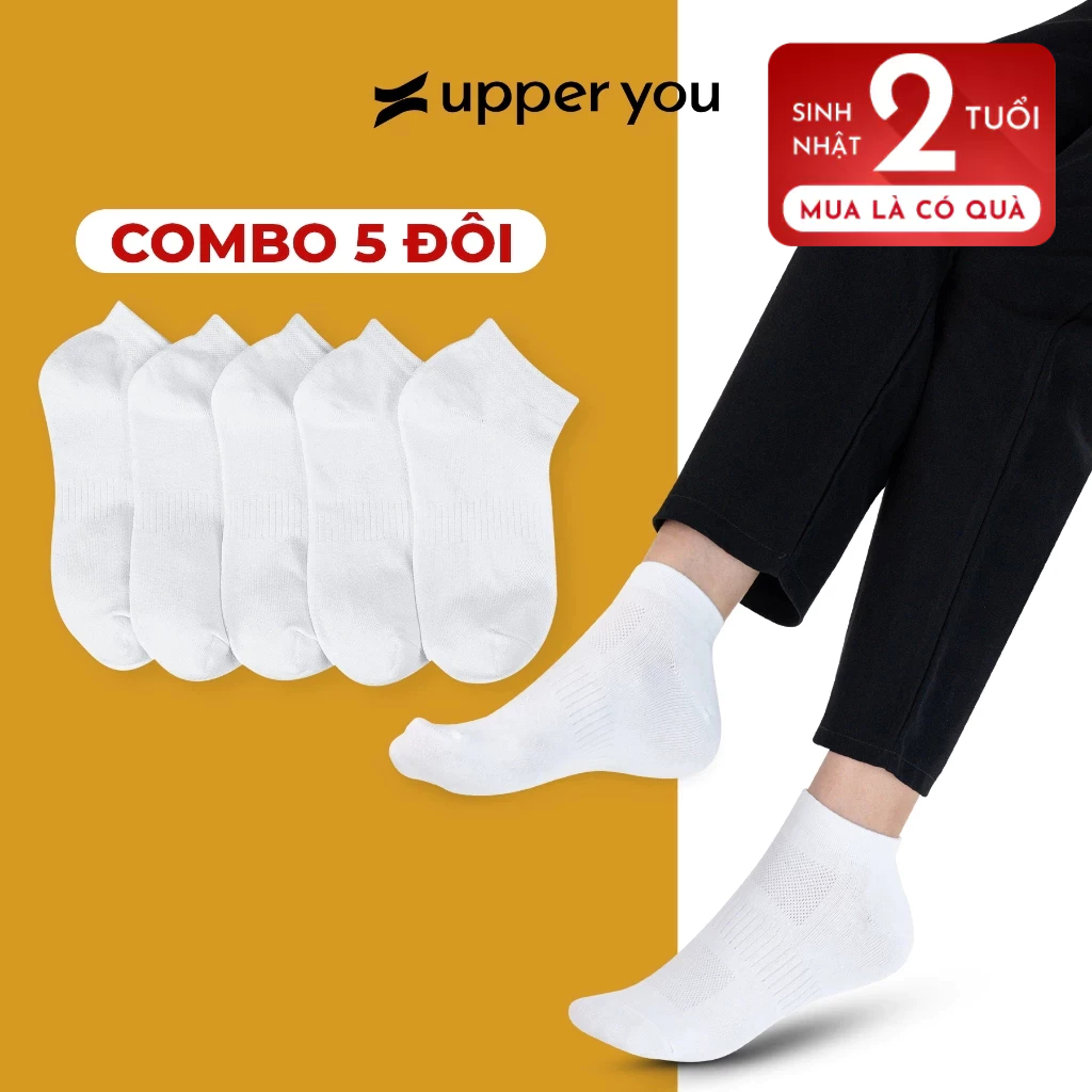 Tất Cổ Ngắn Nam Nữ Dệt Lưới UPPER YOU Mềm Mại Thoáng Khí Êm Chân Thấm Hút - BSF2005