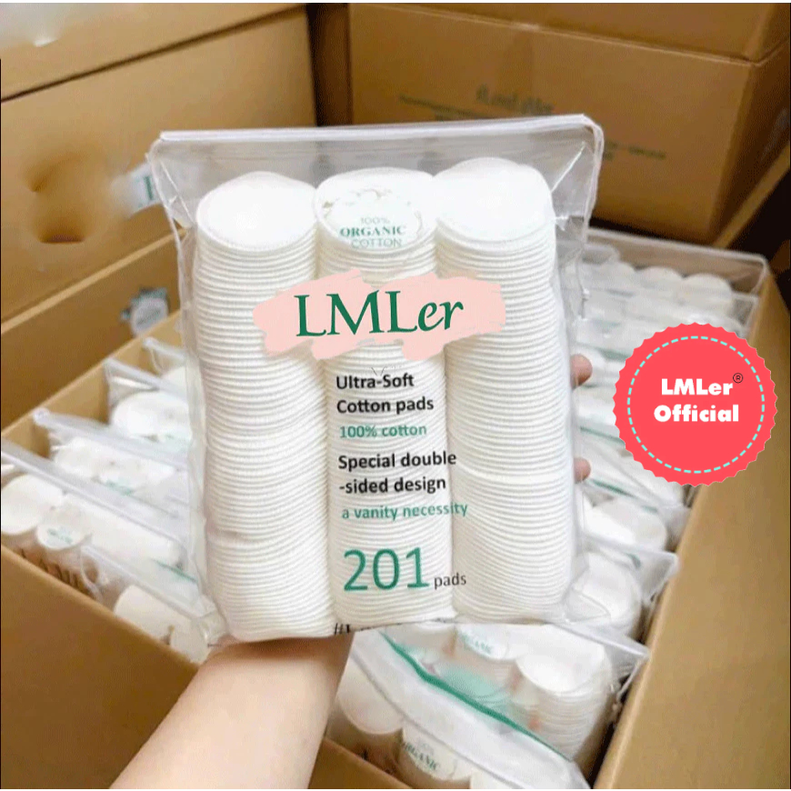 (Combo 2 gói) Bông Tẩy Trang LMLer 201 miếng 100% Cotton mềm mịn P0642