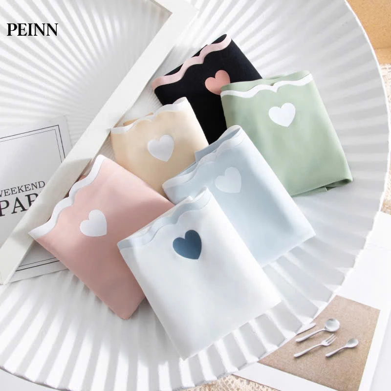[Peinn] Quần Lót Nữ Peinn QLS38 Đúc Su Tim Thun Lạnh viền sóng 405 gợi cảm đính trái tim nhỏ