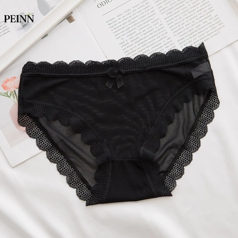 [Peinn] Quần lót Peinn QLS25 ren lưới viền lượn sóng phối nơ gợi cảm quyến rũ