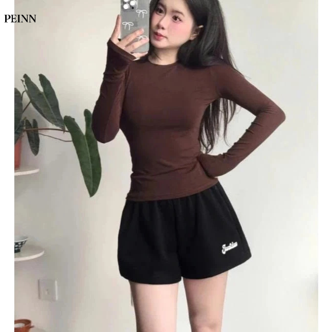[Peinn] Quần Đùi Ngắn FA1-0018-68 Nỉ Cho Nữ Vải Poly Không Xù, In Chữ GIRLHOOOD