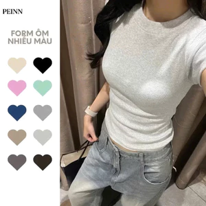 Áo Thun Trơn Nh124 Form Ôm Babytee, Đủ Màu Basic, Chất Liệu Thun Co Giãn, Fit Dáng Siêu Đẹp