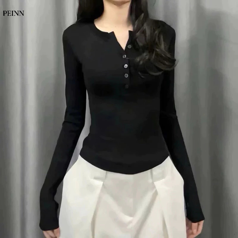 [Peinn] Áo Thun Tay Dài NHMII01 Ôm Body Len Tăm Lông Thỏ T66