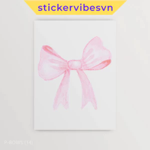 Tranh dán tường fomex, Pink Watercolor Bow, decor tường, phòng ngủ, có sẵn keo dán 2 mặt, nhận in theo yêu cầu