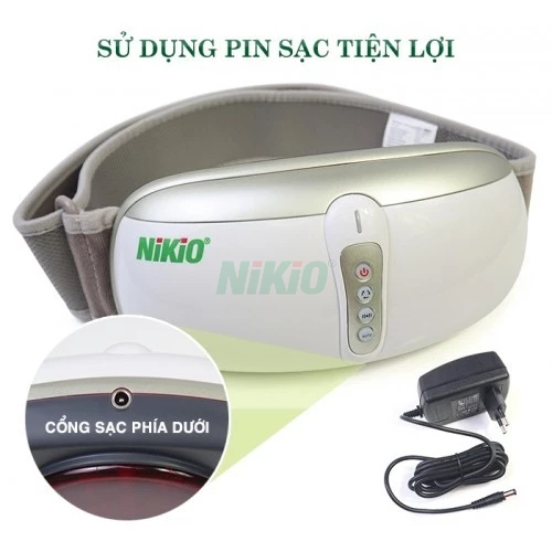 Máy Massage Bụng Rung Lắc Hồng Ngoại Nhật Bản Nikio NK-169DC - Pin sạc - Chính Hãng Màu Hồng
