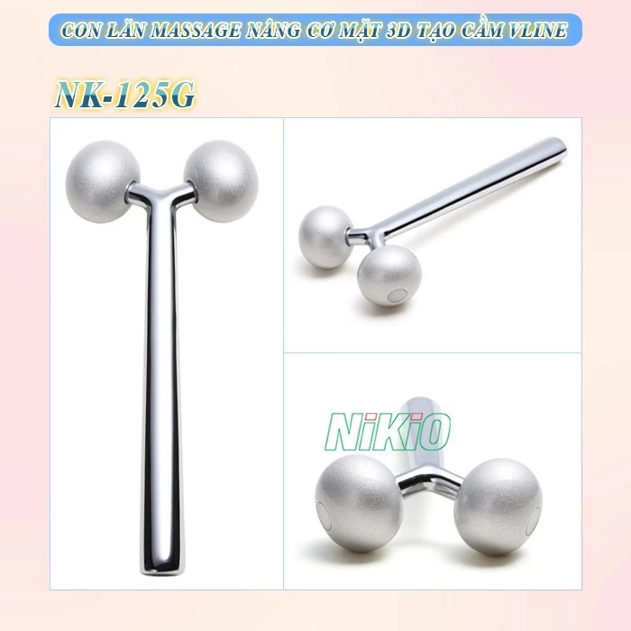 Con Lăn Massage Nâng Cơ Mặt 3D Tạo Cầm Vline, Cải Thiện Nếp Nhăn Nikio NK-125G