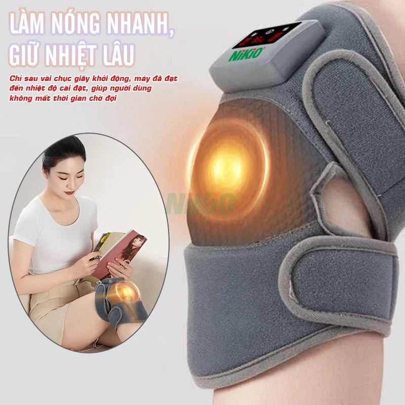 Máy massage đầu gối Nikio NK-185D - Rung chườm ấm 5 mức, massage vai, khuỷu tay hỗ trợ giảm đau