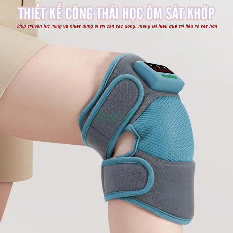 Máy massage đầu gối Nikio NK-185D - Rung chườm ấm 5 mức, massage vai, khuỷu tay hỗ trợ giảm đau