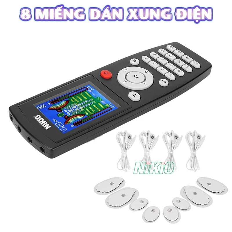 Máy Massage Xung Điện 2 Điện Cực 8 Miếng Dán Nikio NK-103A - Pin sạc