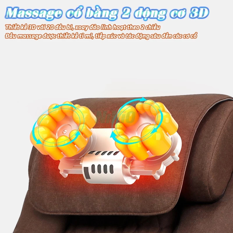 Ghế massage toàn thân bập bênh thư giãn, chất liệu cao cấp, thiết kế sang trọng Nikio NK-155
