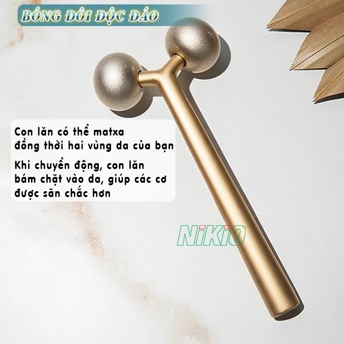 Con Lăn Massage Nâng Cơ Mặt 3D Tạo Cầm Vline, Cải Thiện Nếp Nhăn Nikio NK-125G
