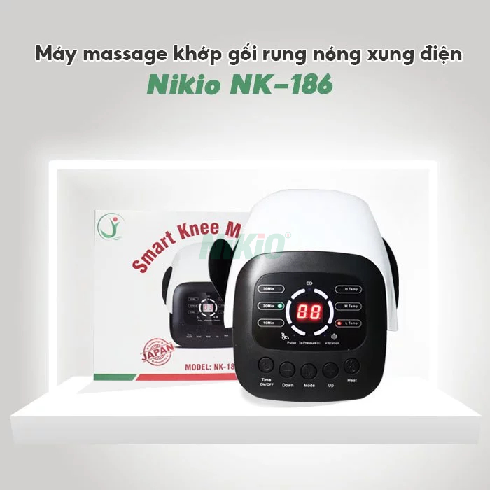 Máy massage đầu gối áp suất khí và tạo nóng chính hãng Nikio NK-186 - Đặc Biệt Bơm Khí Tự Động