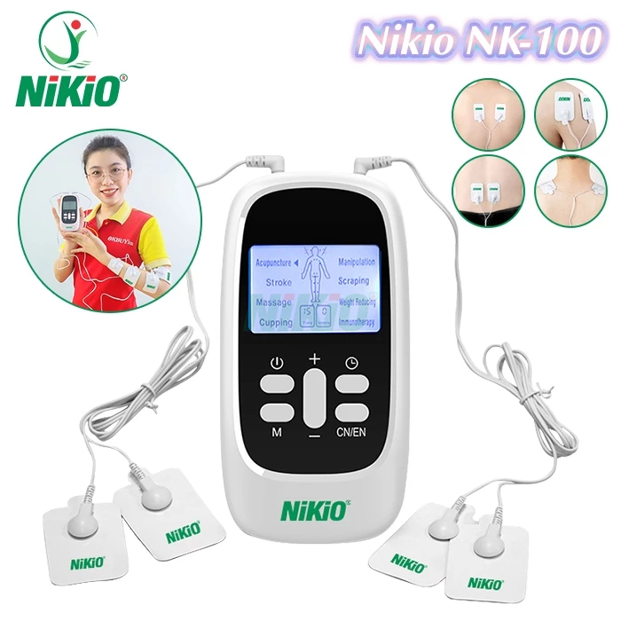 Máy massage xung điện 4 miếng dán Nikio NK-100 - Pin Sạc