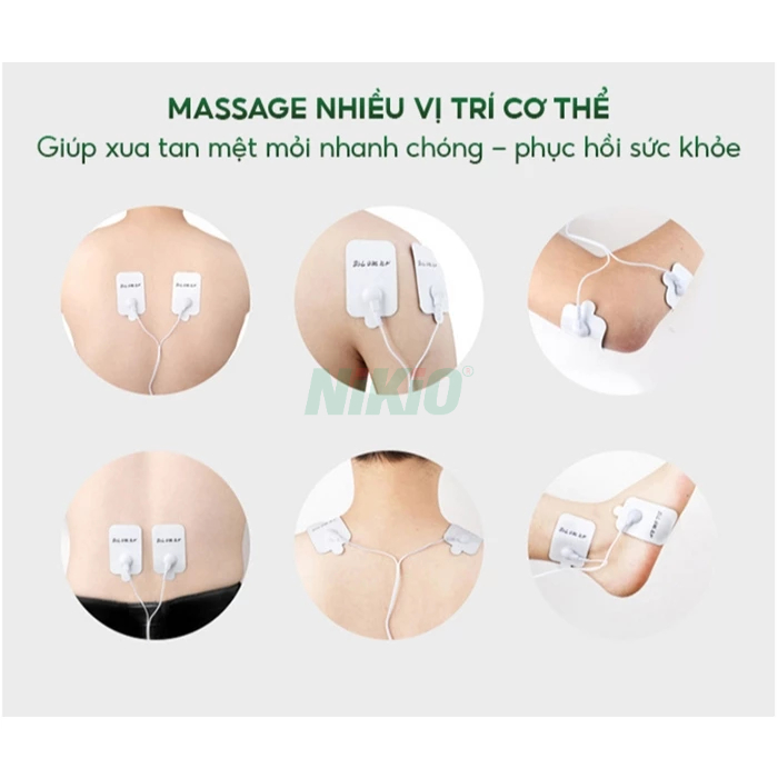 Máy massage xung điện 4 miếng dán Nikio NK-100 - Pin Sạc