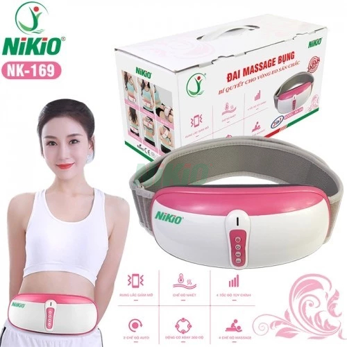 Đai Matxa Giảm Mỡ Bụng Và Toàn Thân Nikio NK-169AC Tích Hợp 3in1 Rung Lắc, Xoay 360 độ, Hồng Ngoại