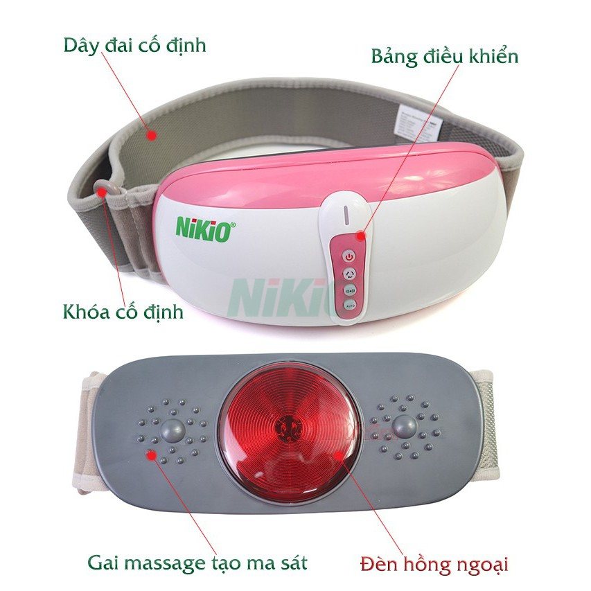 Đai Massage Bụng Rung Lắc Hồng Ngoại Nhật Bản Nikio NK-169DC - Pin sạc - Giảm béo