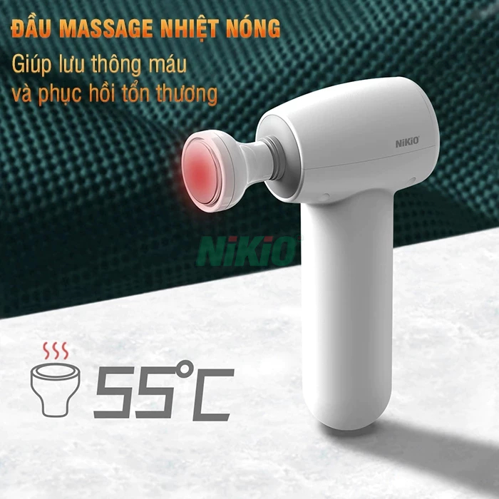 Máy massage cầm tay 7 đầu Mini Nikio NK-175 - Có đầu nóng 55 độ C