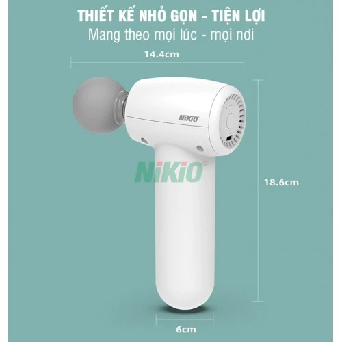 Máy massage cầm tay 7 đầu Mini Nikio NK-175 - Có đầu nóng 55 độ C