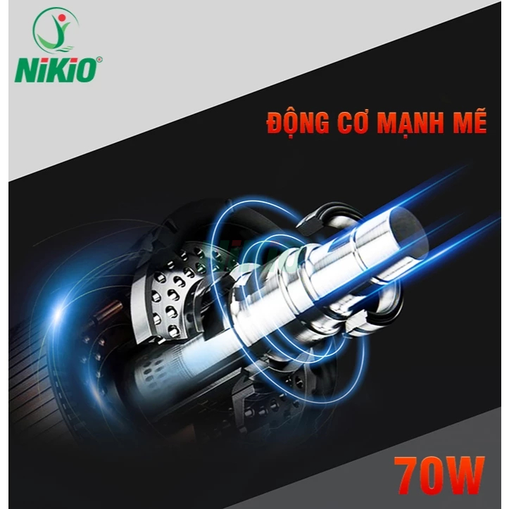 Súng massage cầm tay Nhật Bản Nikio NK-170B - 6 đầu, 5 chế độ mát xa - Màu Đỏ