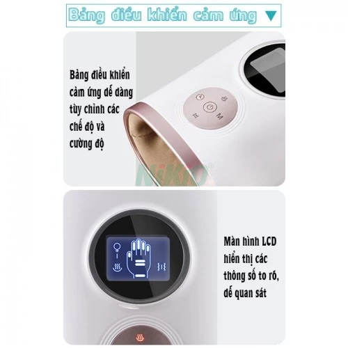 Máy massage tay pin sạc Nikio NK-330 - Hoạt động điện áp suất không khí và nén nhiệt, giảm tê bì tay