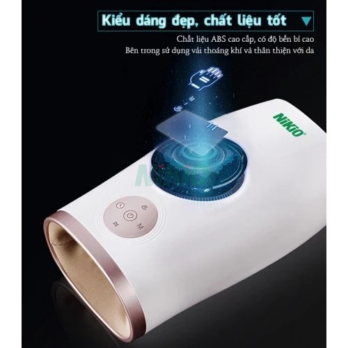 Máy massage tay pin sạc Nikio NK-330 - Hoạt động điện áp suất không khí và nén nhiệt, giảm tê bì tay