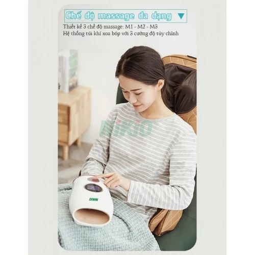 Máy massage tay pin sạc Nikio NK-330 - Hoạt động điện áp suất không khí và nén nhiệt, giảm tê bì tay