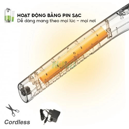 Máy massage cầm tay 7 đầu pin sạc Nikio NK-177 - Dòng cao cấp, 5 chế độ và 6 tốc độ mát xa