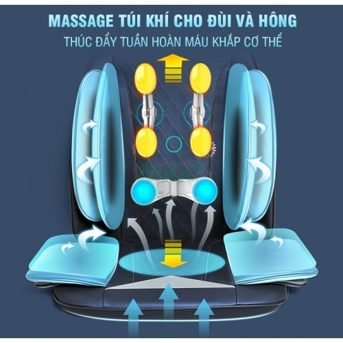 Đệm Ghế Massage Toàn Thân Đa Năng Nikio NK-181 - Mát Xa Lưng 3D Kết Hợp Tính Năng Nhiệt Hồng Ngoại