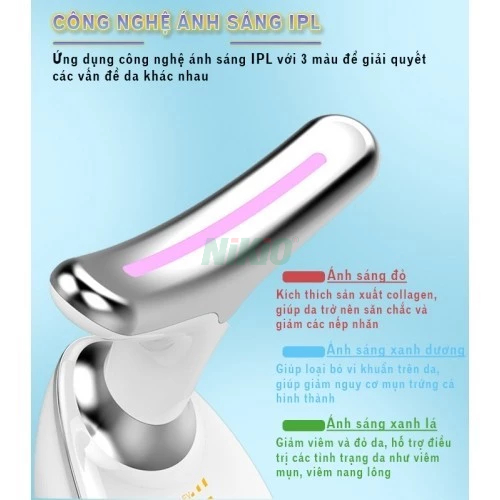Máy Massage Nâng Cơ Mặt Nikio NK-126 -  Massage Đẩy Tinh Chất Công Nghệ Chống Nhăn Căng Bóng