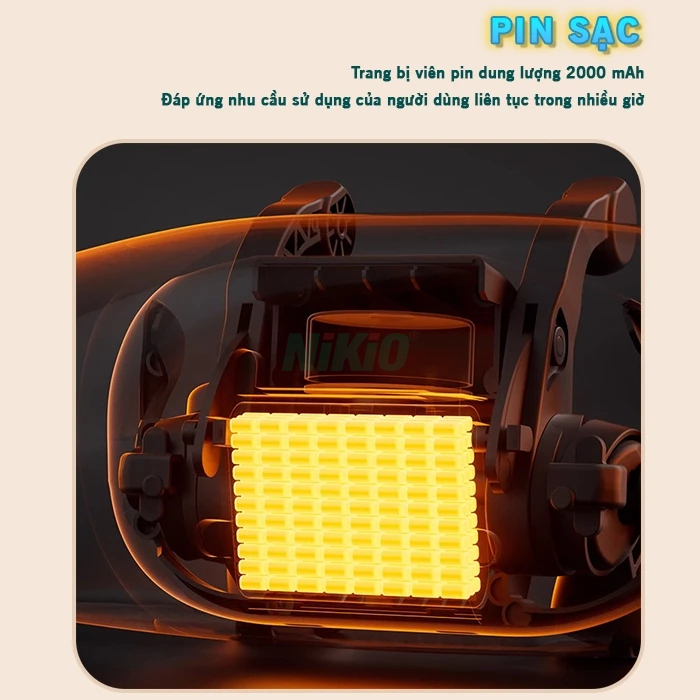Máy massage cổ vai gáy Nikio NK-139 - Pin sạc, nhiệt nóng, động cơ không chổi than