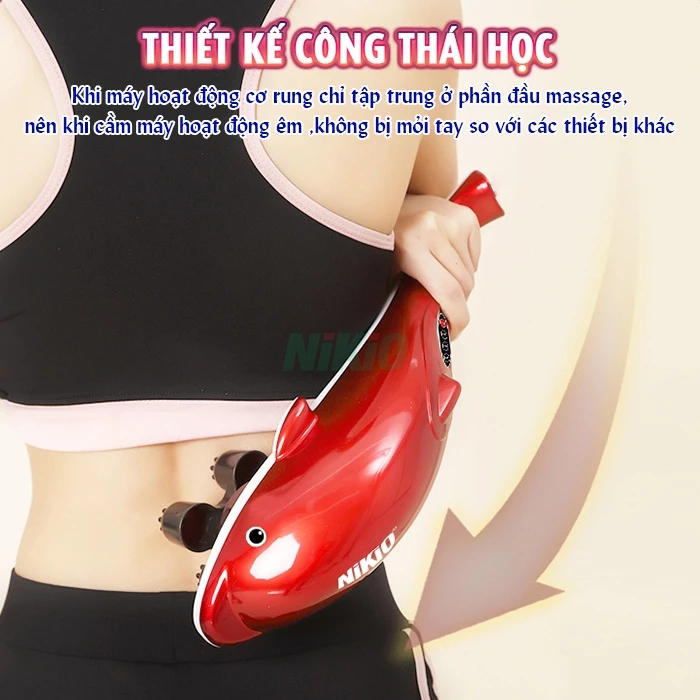 Máy massage cầm tay cá heo Nikio NK-608B - Công nghệ massage rung hiện đại cho hiệu quả tối ưu