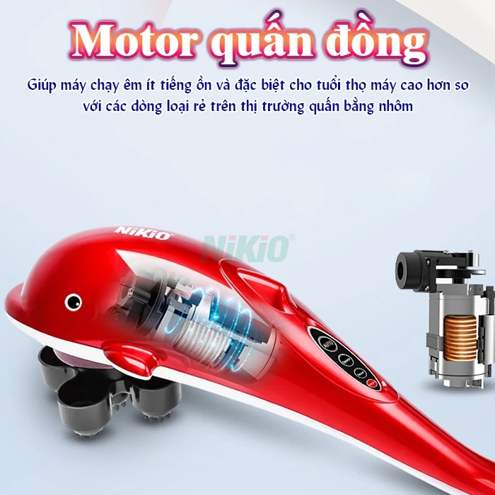 Máy massage cầm tay cá heo Nikio NK-608B - Công nghệ massage rung hiện đại cho hiệu quả tối ưu