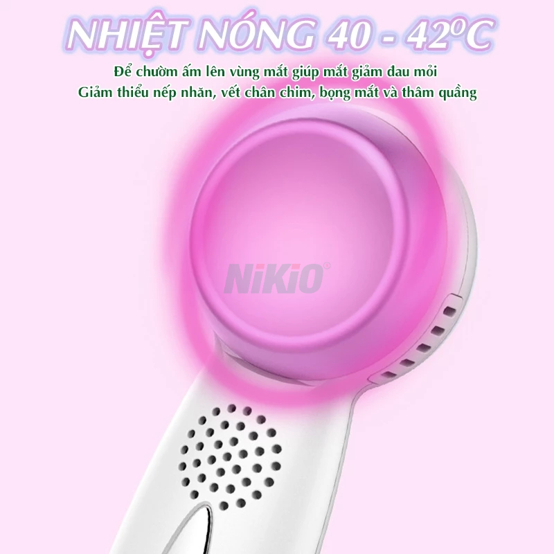 Búa nóng lạnh massage da mặt Nikio NK-127 - Pin sạc, bảo hành chính hãng