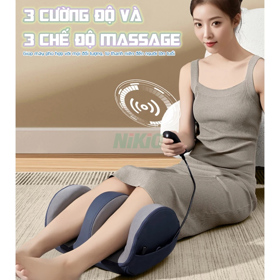 Máy massage chân Nikio NK-183 - Máy mát xa bấm huyệt chân, nhiệt hồng ngoại, xoa bóp, pin sạc