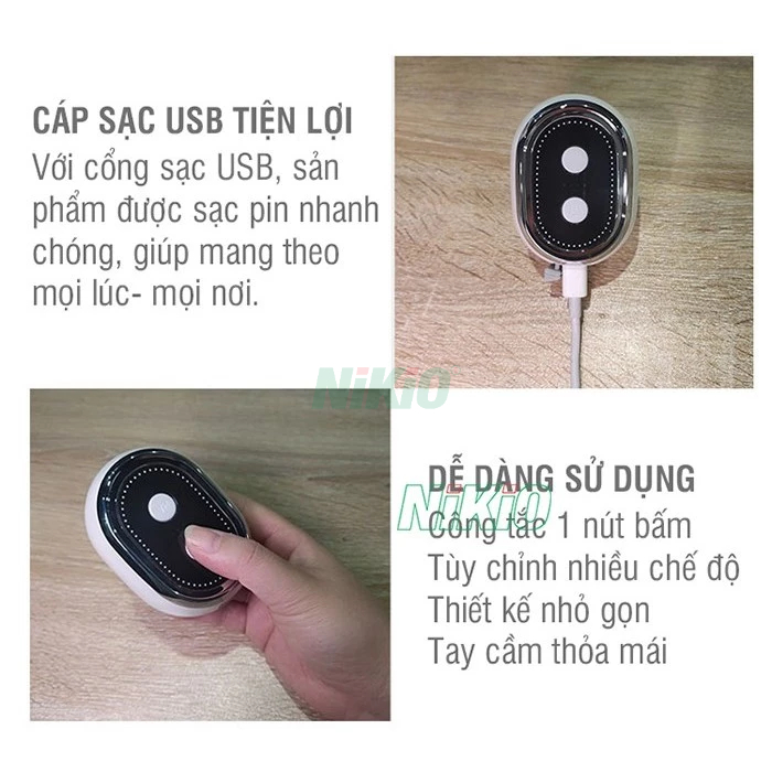 Máy rửa mặt 5 trong 1 Nikio NK-121 Kết hợp tẩy trang đẩy tinh chất, trẻ hóa da và massage nâng cơ