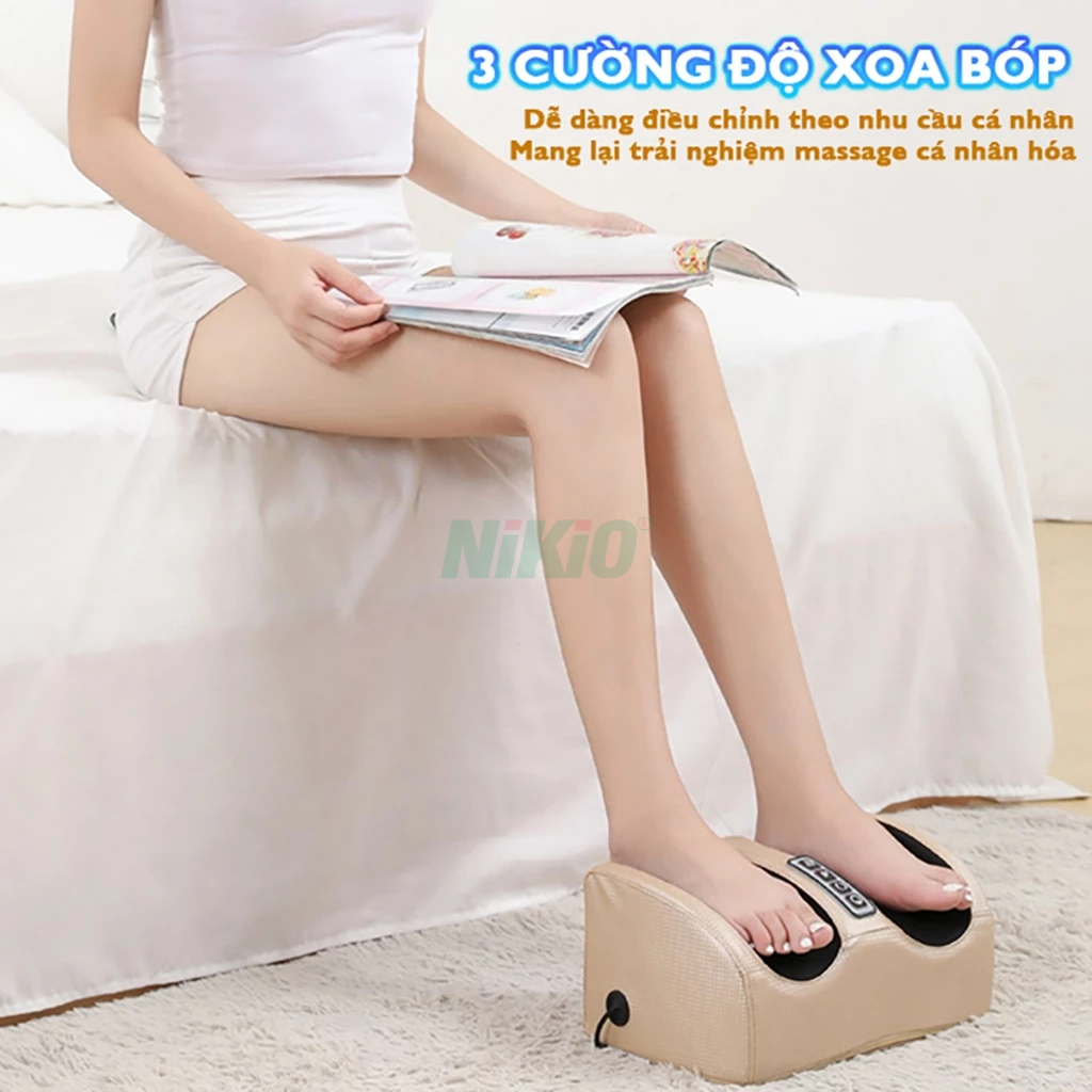 Máy massage lòng bàn chân, bắp chân Nikio NK-182, mát xa bi xoay 360 độ và nhiệt hồng ngoại