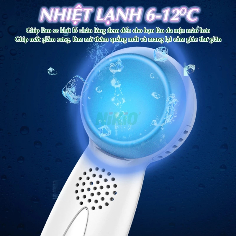 Búa nóng lạnh massage da mặt Nikio NK-127 - Pin sạc, bảo hành chính hãng